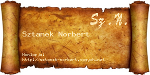 Sztanek Norbert névjegykártya